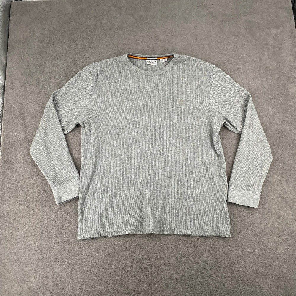 Timberland Mens XL Gray Waffle Knit Thermal Long Sleeve Shirt TB0A2B89 Regular